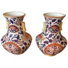 Gorgeous Pair of Imari Style Painted Vases