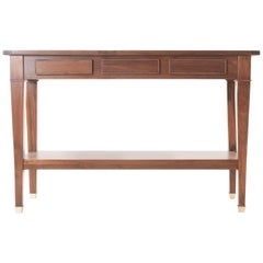 French Directoire Style Walnut Console  Vanity Made at Fireside