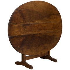 19th Century French Walnut Wine Tasting Table or Tilt-Top Table