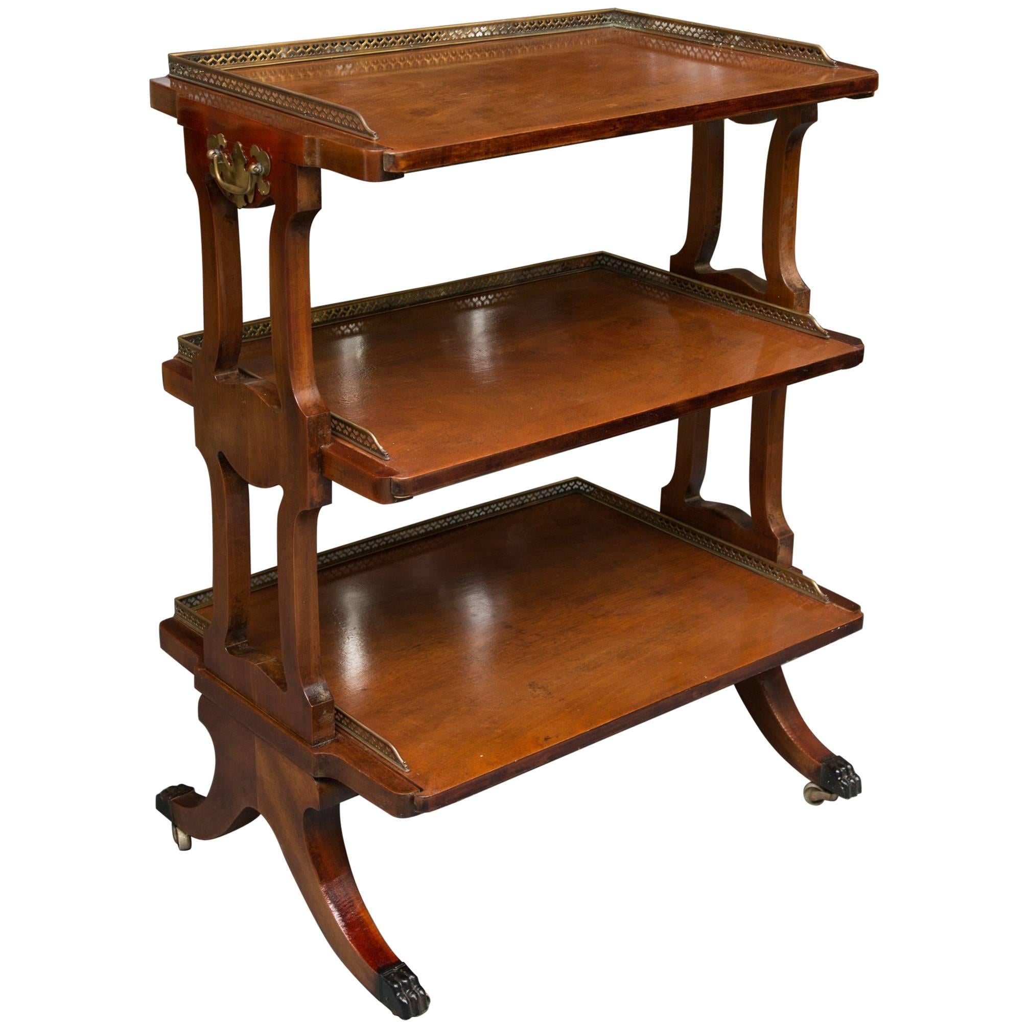 Mahogany Three-Tier Regency Style Dumb Waiter