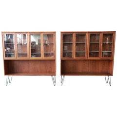 Kipp Stewart for Drexel Declaration Walnut Bookcases, a Pair