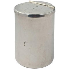 Retro Small Silver Plated Canister with Hinged Lid