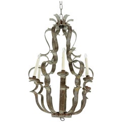 Tole Six-Light Candelier, Great Simplistic Form