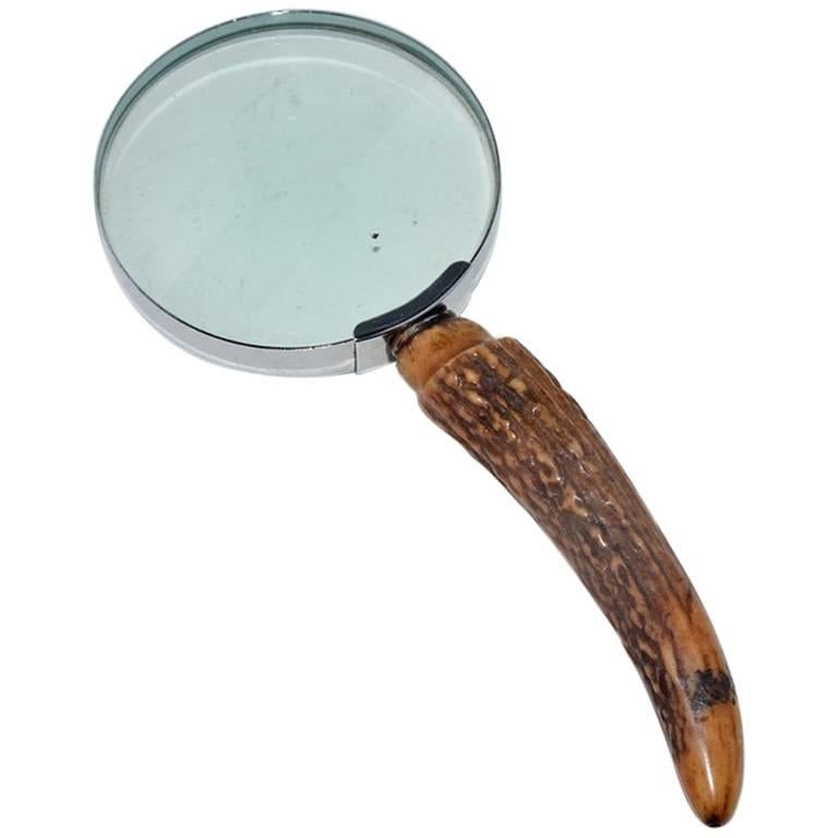Vintage Magnifying Glass with Antler Handle