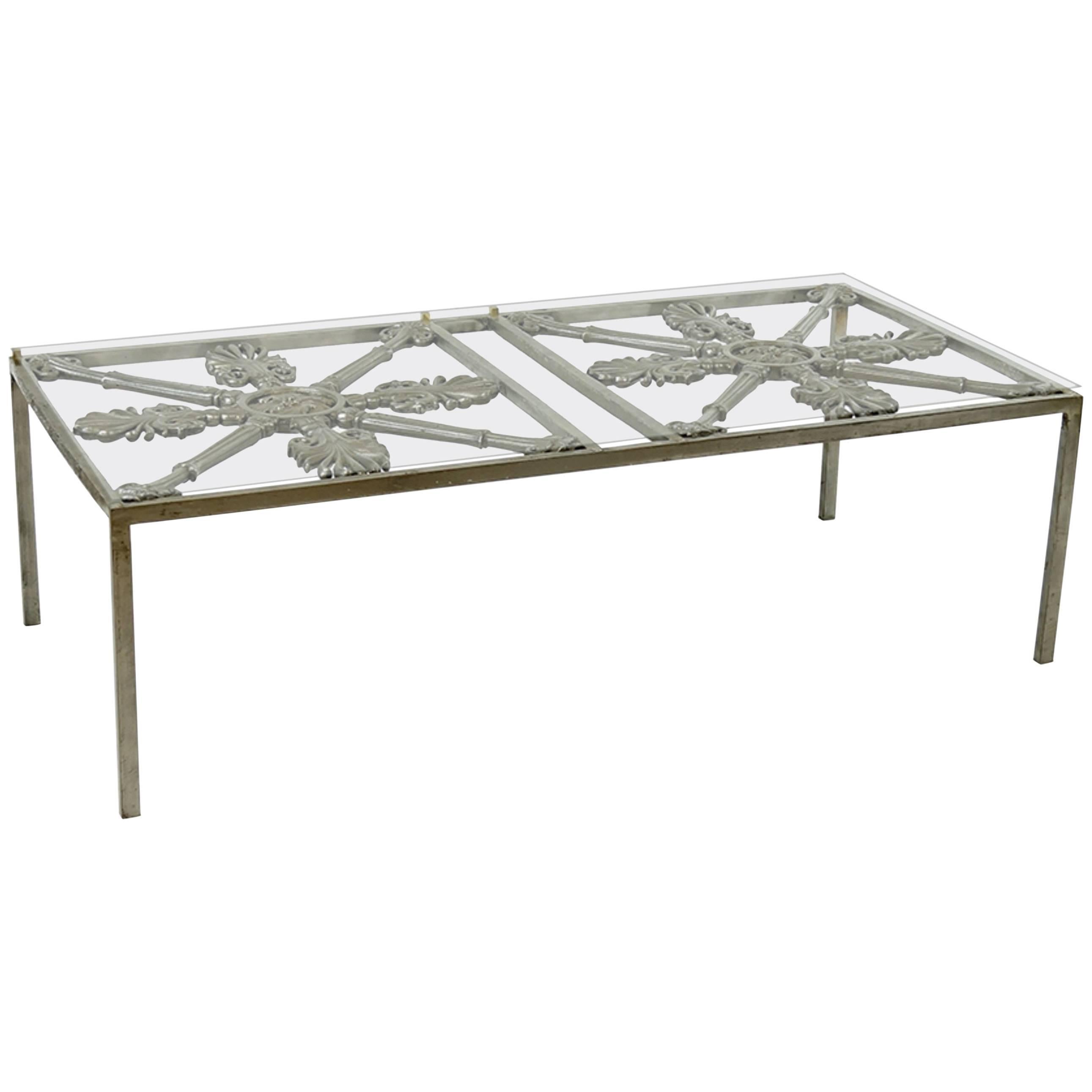 Iron Cocktail Table Made of Architectural Elements For Sale