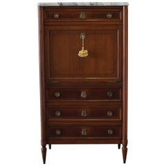 19th Century Louis XVI Style Walnut Secretaire Abattant