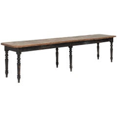 Pine Top and Black Base Dining Table, Italy, circa 1930