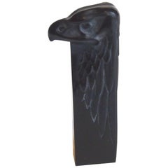 French Rene Lalique Black Eagle Head Glass Cachet 1911