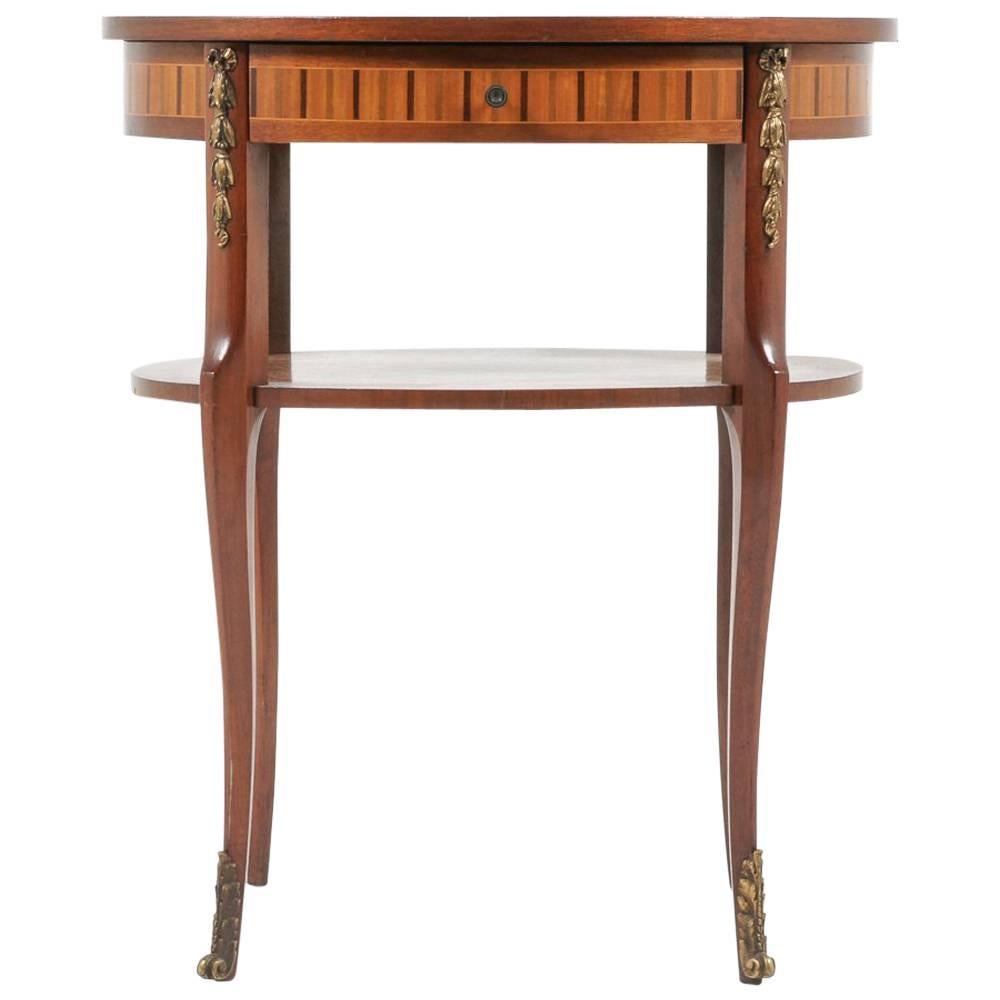 Oval Marquetry Table from Paris