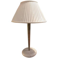 Table Lamp in Brass with Stone Base