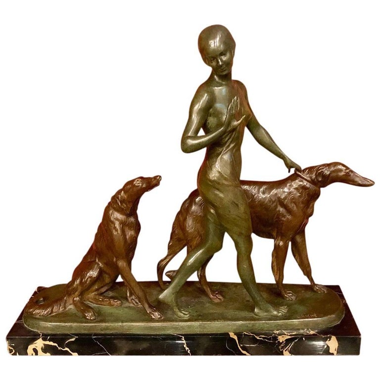 Art Deco Bronze Archer Statue For Sale at 1stdibs