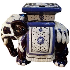 Ceramic Elephant Garden Stool