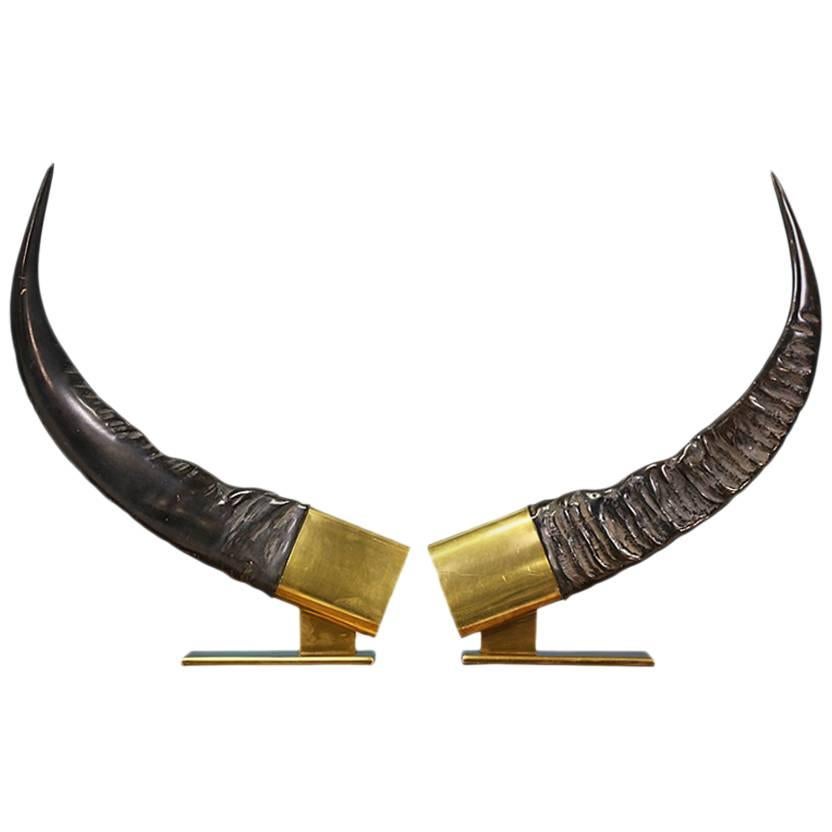 Midcentury Faux Decorative Horns by Chapman