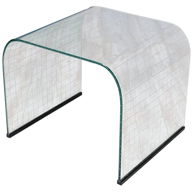 Angelo Cortesi Waterfall Glass Side Table for Fiam of Italy