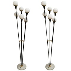 Pair of Italian Six Lights Floor Lamps