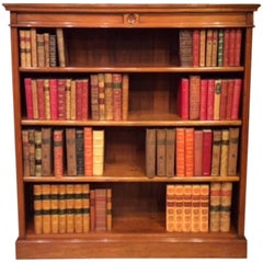 Walnut Edwardian Period Antique Open Bookcase