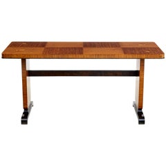 Mid-20th Century Art Deco Influenced Inlaid Birch Coffee Table