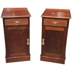 Good Pair of Walnut Victorian Period Antique Bedside Cabinets