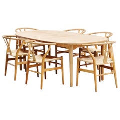 Brdrene Andersen Soaped Oak Dining Table, Denmark, 1970