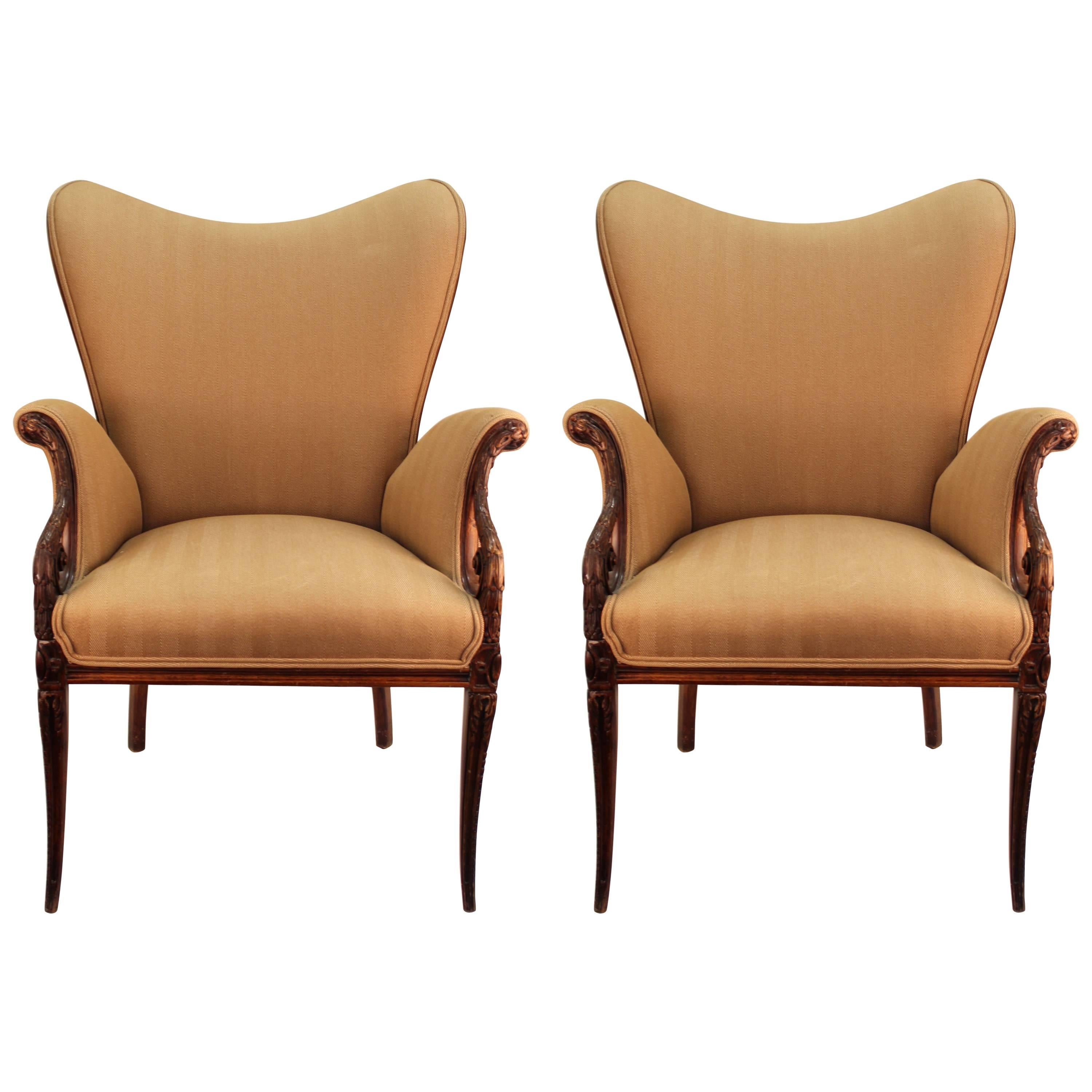Neoclassical Style Grosfeld House Butterfly Armchairs