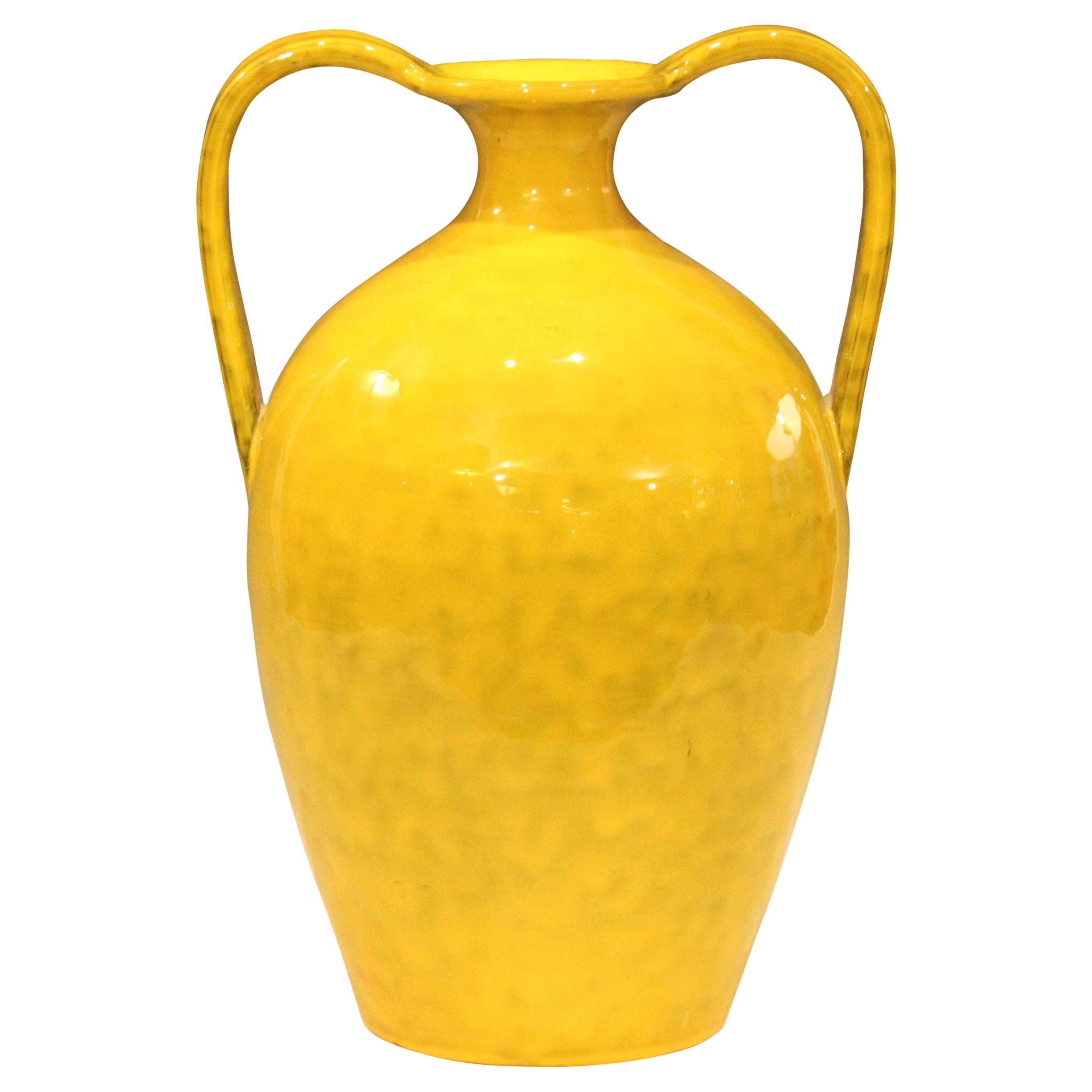 Vintage Italian Pottery Bright Yellow Italica Ars for Rosenthal-Netter Vase