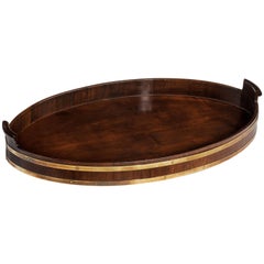 Large George III Brass Bound Mahogany Oyster Tray