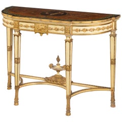 Late Victorian Parcel Gilt and Painted Adam Style Console Table
