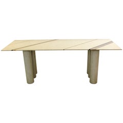 Late 1970s "Colonato" Marble Dining Table Designed by Mario Bellini
