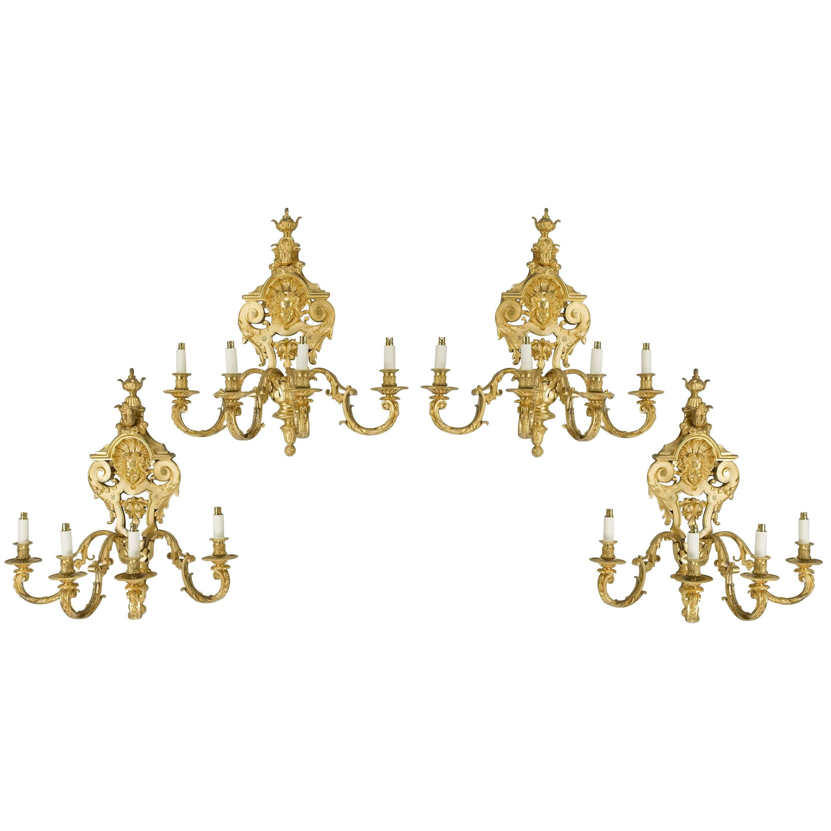 French Gilt Wall Lights For Sale