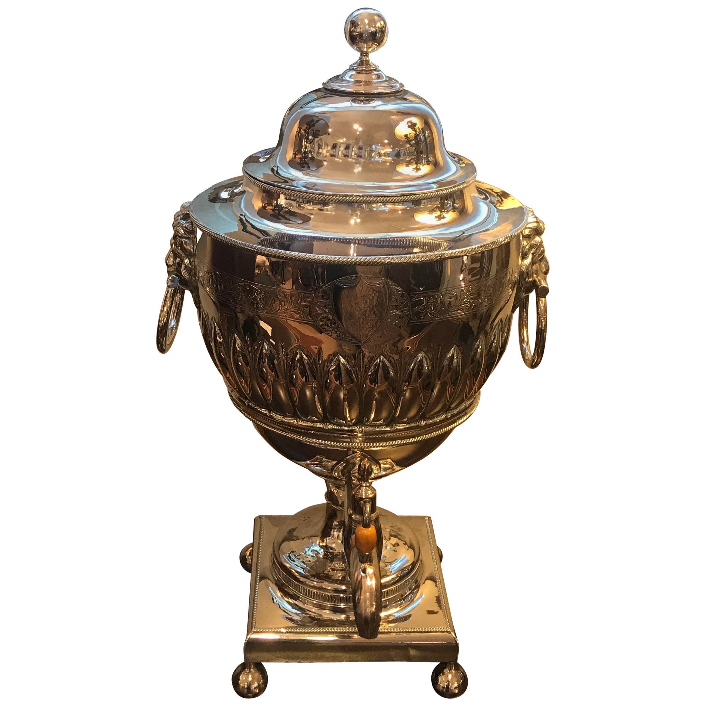 19th Century English Silver Plate Tea Urn