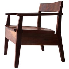 Sawyer Club Chair, a Modern Carved Wood Lounge Chair