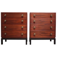 Pair of Midcentury Stained Mahogany Chest of Drawers