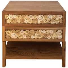 "Jardim" Nightstand in Hardwood with Crochet