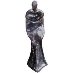 Vintage Modernist Abstract Figural signed Nambe Sculpture "Junipero Serra" Ted Degrazia