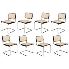 Vintage Set of Eight "Cesca" Knoll Chairs by M. Breuer, 1973