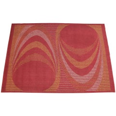Vintage Midcentury Geometric Carpet