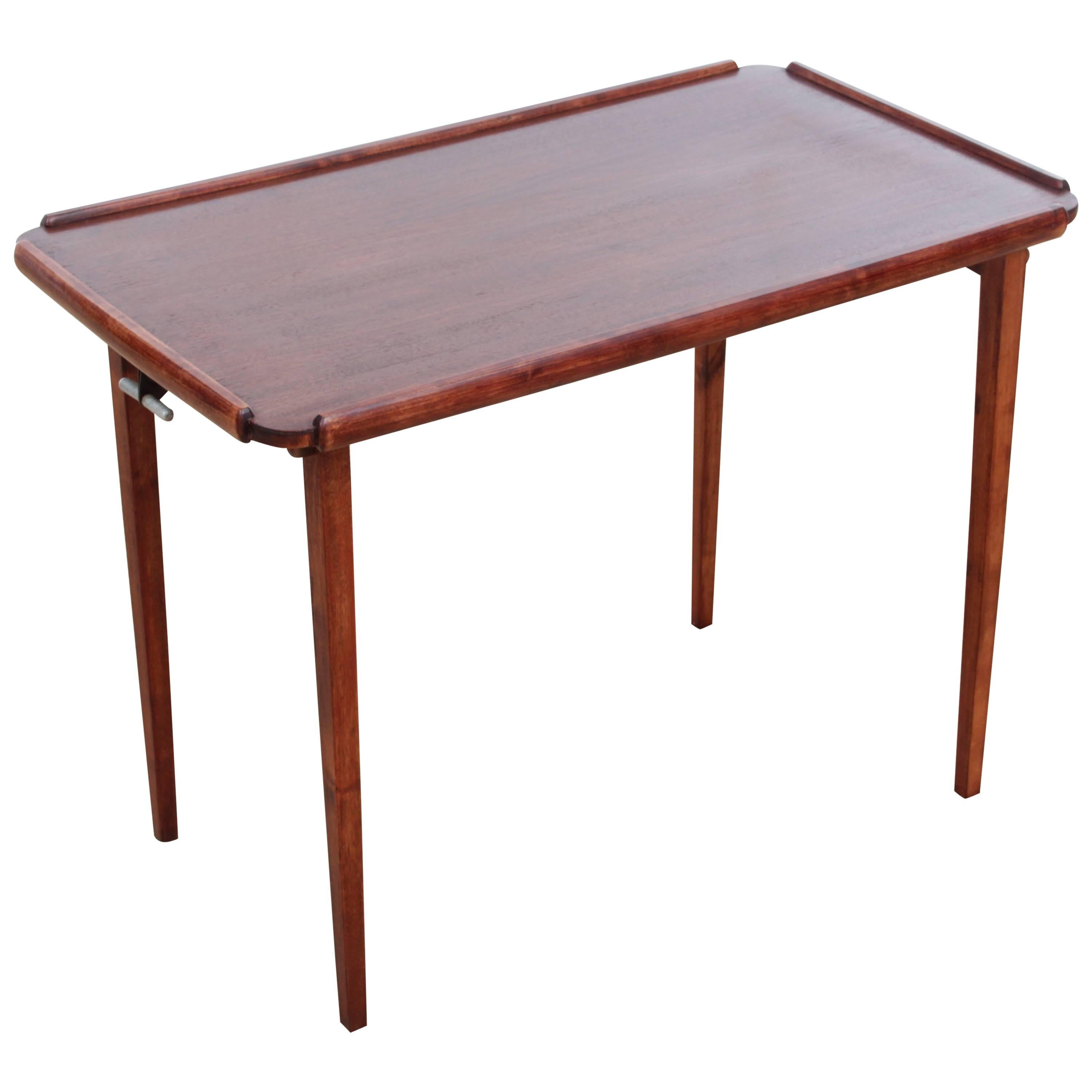 Mid-Century Modern Scandinavian Folding Table in Mahogany