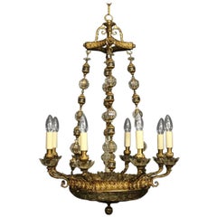French 19th Century Gilded Bronze Ten-Light Chandelier