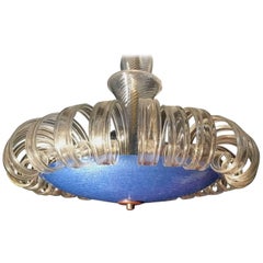 Midcentury Italian Glass Chandelier, Murano, 1950