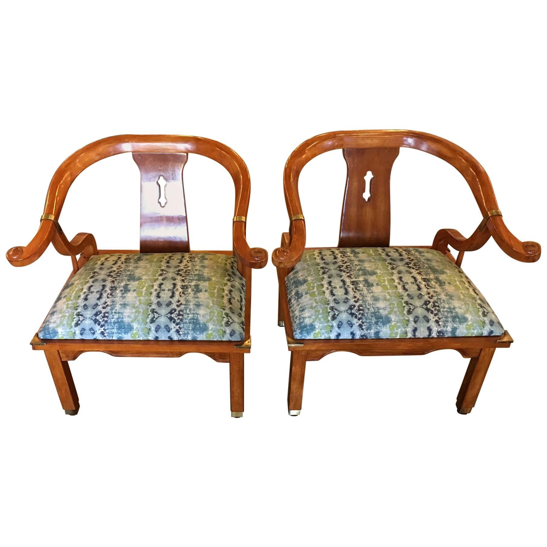 Pair of Chairs in Style of James Mont For Sale