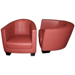 Vintage Team by Wellis Red Leather Chairs