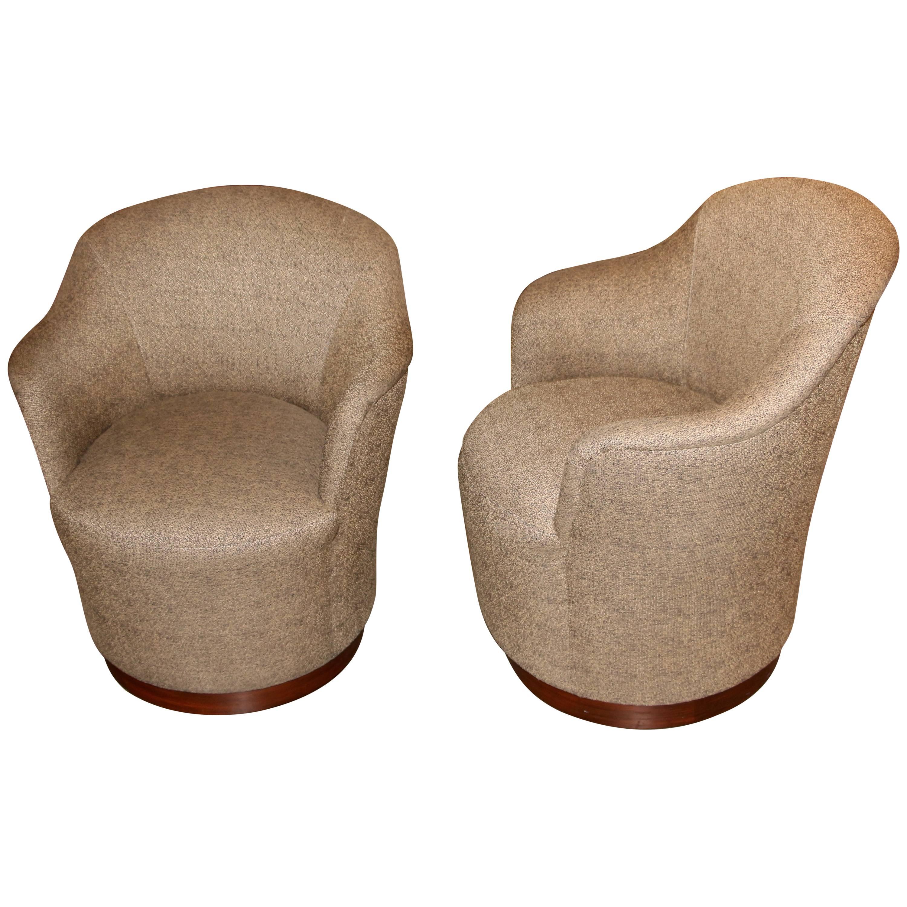 J. Robert Scott Swivel Chairs in Original Upholstery