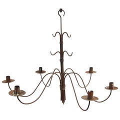 Late 18th Century Forged Iron Chandelier