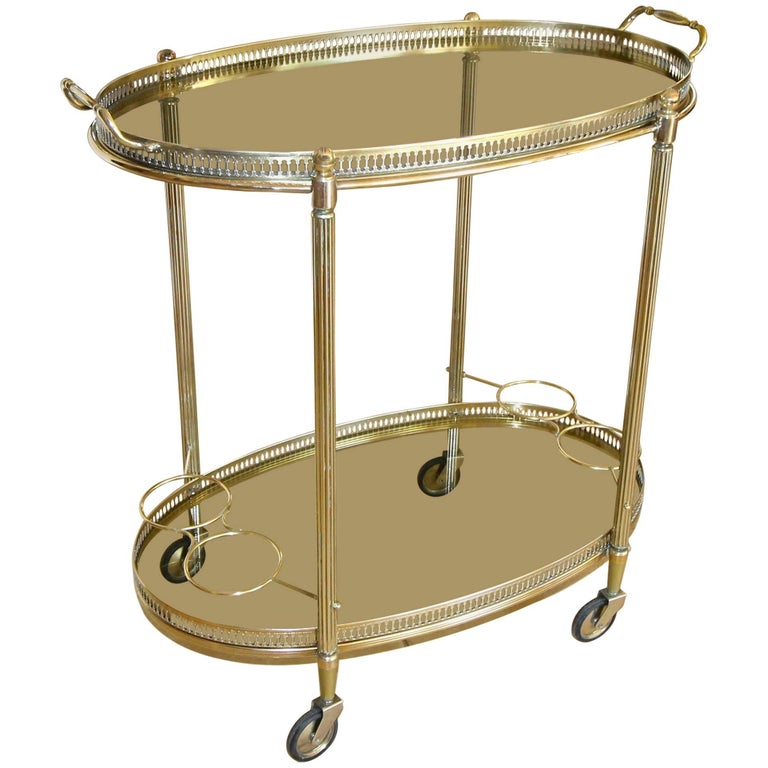 French Brass Bar Cart at 1stDibs