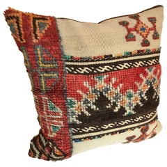 Custom Pillow cut from a Vintage Moroccan Hand Loomed Wool Berber Rug