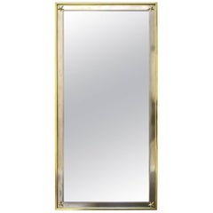 French Rectangle Directoire Brass Steel Wall Mirror