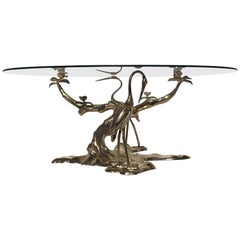 Brass Bonsai Tree Coffee Table Style of Willy Daro