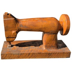 American Carved Wood Sewing Machine for Advertising, Early 20th Century