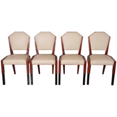 Art Deco Dynamique Creations Johnson Furniture Co. Set of Four Side Chairs