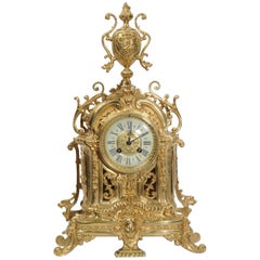 Antique French Gilt Bronze Boudoir Clock by Louis Japy